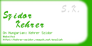 szidor kehrer business card